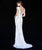 Sherri Hill - 51736 Floral Applique Plunging V-neck Sheath Dress In White