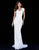 Sherri Hill - 51736 Floral Applique Plunging V-neck Sheath Dress In White