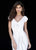 Sherri Hill - 51736 Floral Applique Plunging V-neck Sheath Dress In White