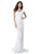 Sherri Hill - 51736 Floral Applique Plunging V-neck Sheath Dress In White