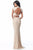 Sherri Hill - 51738 Two Piece Crisscross Beaded High Neck Dress In Neutral and Silver