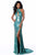Sherri Hill - 51741 Sequined Halter Trumpet Dress In Blue and Green