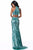 Sherri Hill - 51741 Sequined Halter Trumpet Dress In Blue and Green