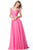 Sherri Hill - 51744 Beaded Cap Sleeve Ruched Bodice Dress In Pink