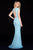 Sherri Hill - 51746 Beaded V-Neck Sheath Evening Gown In Blue