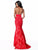 Sherri Hill - 51772 Beaded Lace Two Piece Mermaid Dress In Red