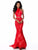 Sherri Hill - 51772 Beaded Lace Two Piece Mermaid Dress In Red