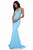 Sherri Hill - 51773 Plunging Halter Long Mermaid Dress In Blue