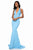 Sherri Hill - 51773 Plunging Halter Long Mermaid Dress In Blue
