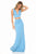 Sherri Hill - 51775 Two Piece Lace-Up Mermaid Dress In Blue
