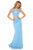 Sherri Hill - 51775 Two Piece Lace-Up Mermaid Dress In Blue
