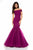 Sherri Hill - 51778 Beaded Jersey Off-Shoulder Tulle Mermaid Dress In Purple
