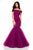 Sherri Hill - 51778 Beaded Jersey Off-Shoulder Tulle Mermaid Dress In Purple