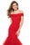 Sherri Hill - 51778 Beaded Jersey Off-Shoulder Tulle Mermaid Dress In Red