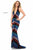 Sherri Hill - 51784 Beaded Deep V-neck Sheath Dress In Black and Multi-Color