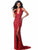 Sherri Hill - 51785 Deep V Neck Fitted Sequin Gown In Red