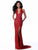 Sherri Hill - 51785 Deep V Neck Fitted Sequin Gown In Red