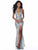 Sherri Hill - 51785 Deep V Neck Fitted Sequin Gown In Silver