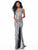 Sherri Hill - 51785 Deep V Neck Fitted Sequin Gown In Silver