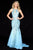 Sherri Hill - 51787 Beaded Halter Neck Tulle Mermaid Dress In Blue
