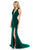 Sherri Hill - 51806 Deep Halter V-neck Jersey Trumpet Dress In Green