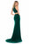 Sherri Hill - 51806 Deep Halter V-neck Jersey Trumpet Dress In Green