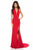 Sherri Hill - 51806 Deep Halter V-neck Jersey Trumpet Dress In Red