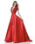 Sherri Hill - 51819 Beaded Ornate V Neck Satin Ballgown In Red