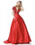 Sherri Hill - 51819 Beaded Ornate V Neck Satin Ballgown In Red