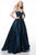 Sherri Hill - 51820 Beaded Strapless Satin Ballgown With Train In Blue