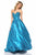 Sherri Hill - 51820 Beaded Strapless Satin Ballgown With Train In Blue