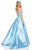 Sherri Hill - 51830 Floral Appliqued Strapless A-Line Dress In Blue