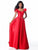 Sherri Hill - 51831 Scoop Pleated A-Line Evening Gown In Red