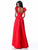 Sherri Hill - 51831 Scoop Pleated A-Line Evening Gown In Red