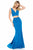 Sherri Hill - 51840 Two-Piece Jewel Dotted Lace-Up Long Dress In Blue