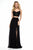 Sherri Hill - 51842 Two Piece Lace V-Neck Chiffon A-Line Dress In Black