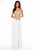 Sherri Hill - 51842 Two Piece Lace V-Neck Chiffon A-Line Dress In White and Gold
