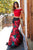 Sherri Hill - 51850 Two Piece Printed Mermaid Dress In Red and Black