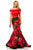 Sherri Hill - 51850 Two Piece Printed Mermaid Dress In Red and Black
