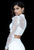 Sherri Hill - 51853 Two Piece Applique Mermaid Dress With Train In White