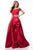 Sherri Hill - 51857 Two Piece Lace Off-Shoulder Mikado A-Line Dress In Red