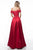 Sherri Hill - 51857 Two Piece Lace Off-Shoulder Mikado A-Line Dress In Red