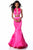 Sherri Hill - 51864 Two Piece Beaded Satin Mermaid Dress With Train In Pink