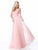 Sherri Hill - 51866 Floral Appliqued Plunging V-Neck Dress In Pink