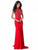 Sherri Hill - 51876 Beaded High Neck Sheath Dress In Red