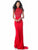 Sherri Hill - 51876 Beaded High Neck Sheath Dress In Red