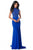 Sherri Hill - 51876 Beaded High Neck Sheath Dress In Blue