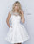 Sherri Hill - 51878 Embellished Illusion Bateau Brocade A-line Dress In White