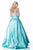 Sherri Hill - 51884 Strapless Beaded Satin Ballgown In Blue and Green