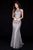 Sherri Hill - 51894 Metallic Lace Halter Trumpet Dress In Gray